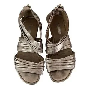Ecco Shoes Ecco Bouillon Band Gold Strappy Sandals Womens Sz